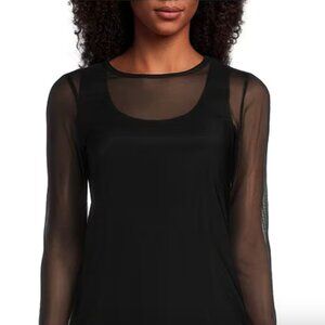 Cloud Chaser Black Chiffon Long Sleeve Blouse Size XL